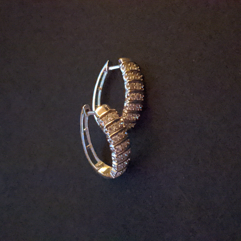 Natural Diamond Earring/Sterling Silver